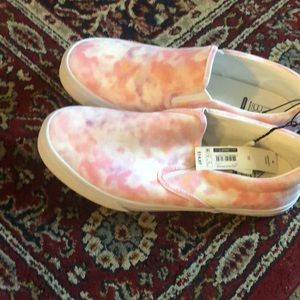 Pink and white slip on casual